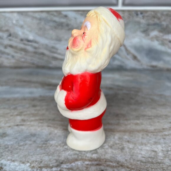 Vintage Santa Claus Squeaky Toy Christmas 5"  Kitschy Rubber Soft Taiwan Retro - Picture 3 of 9